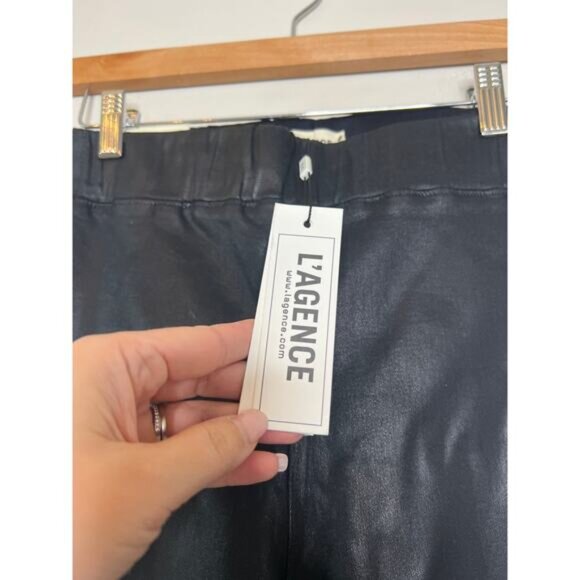 NWT L'agence Rochelle High Rise Pull On Elastic Lightweight Pant Black Size: M - Picture 5 of 10